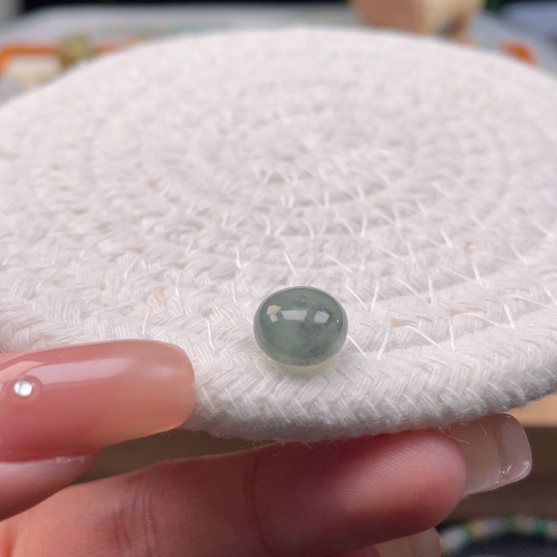 未镶嵌定制翡翠天然缅甸翡翠a货冰乌鸡鼓珠10-6.9