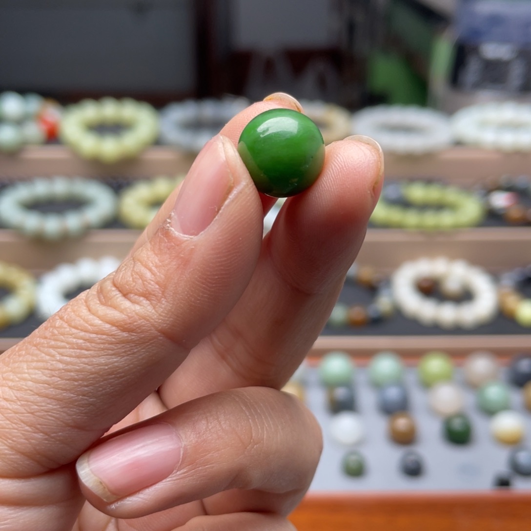 和田玉（碧玉）单珠12未镶嵌