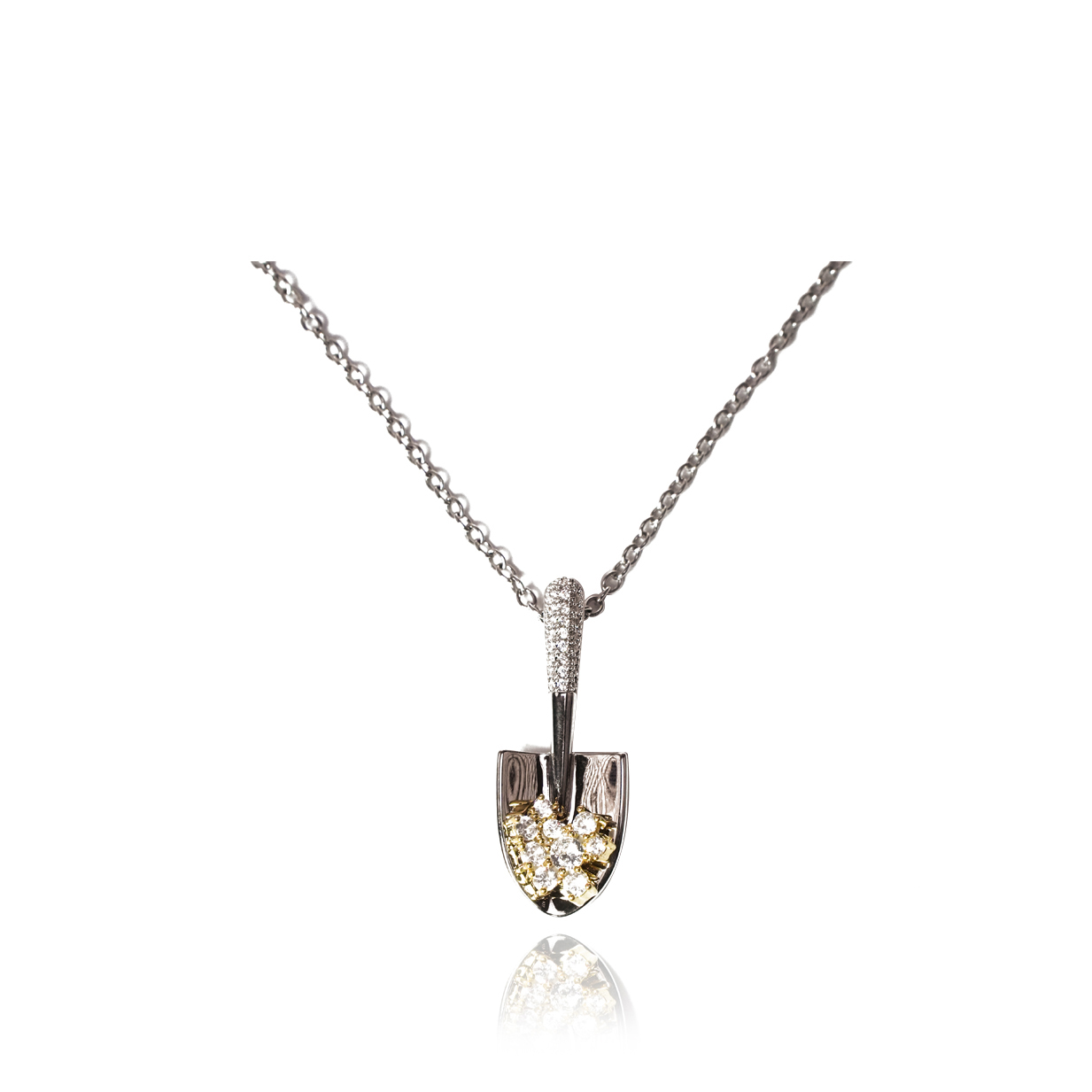 合金项链 时尚铲子镶嵌项链 ZR-B63