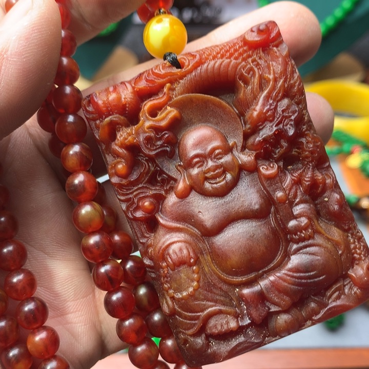 琥珀颈饰未镶嵌吊坠