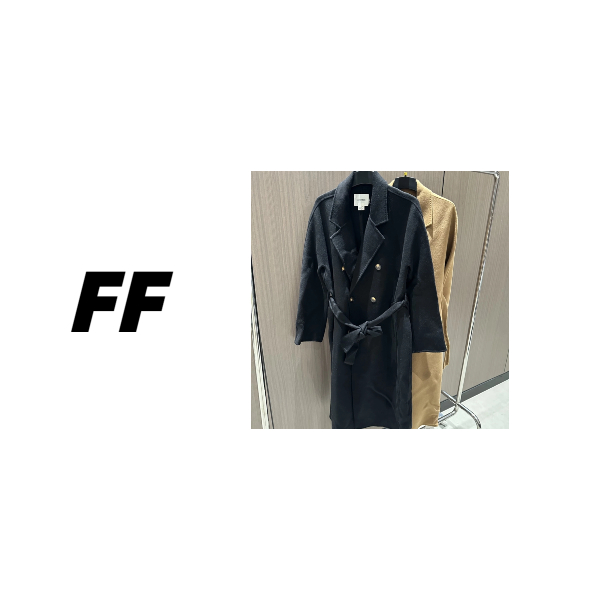 【B50122】冬季气质翻领显瘦束腰双面呢长款大衣