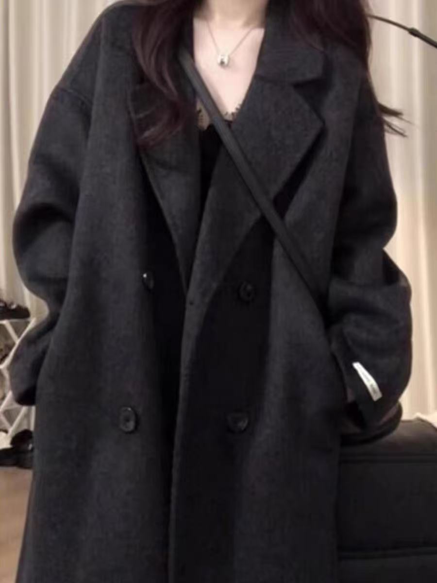 5001-5200韩版大衣女呢大衣女装毛呢外套韩版秋冬