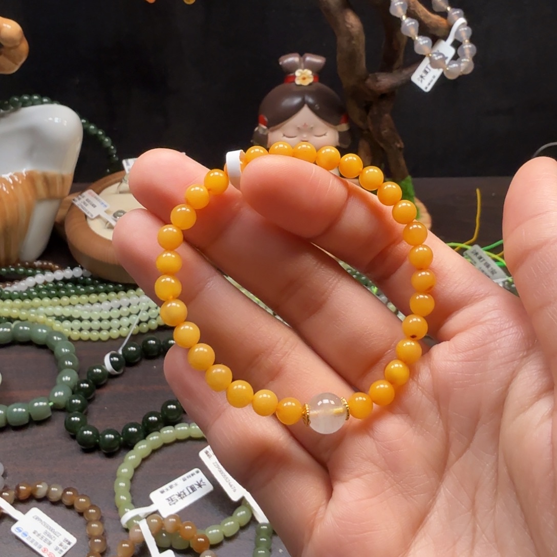 蜜蜡未镶嵌手串蜜蜡未xianqiang