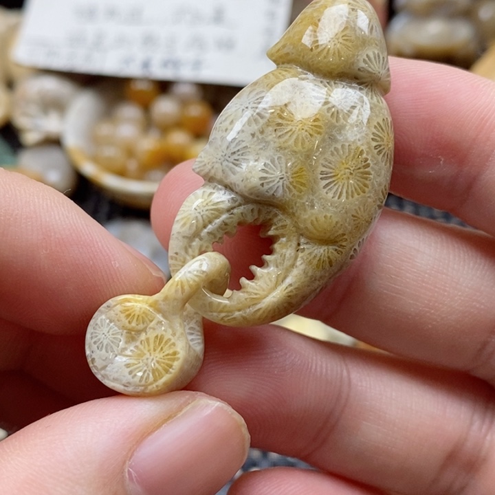 硅化珊瑚（珊瑚玉）颈饰未镶嵌