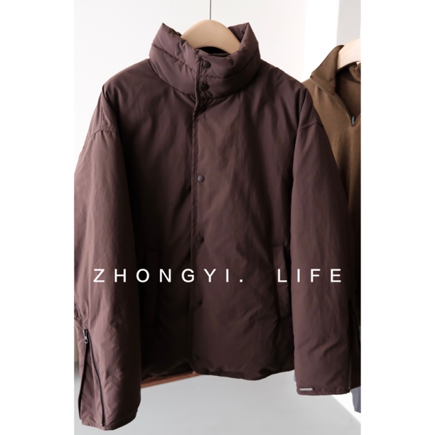韩·立领拼接保暖长袖拉链羽绒服