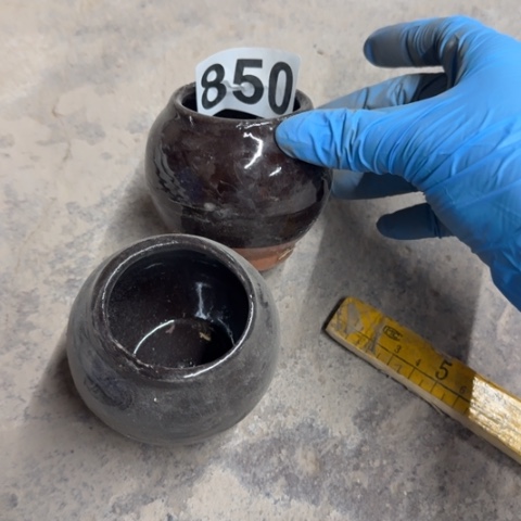 泥塑磁州窑小罐子两只遐思品