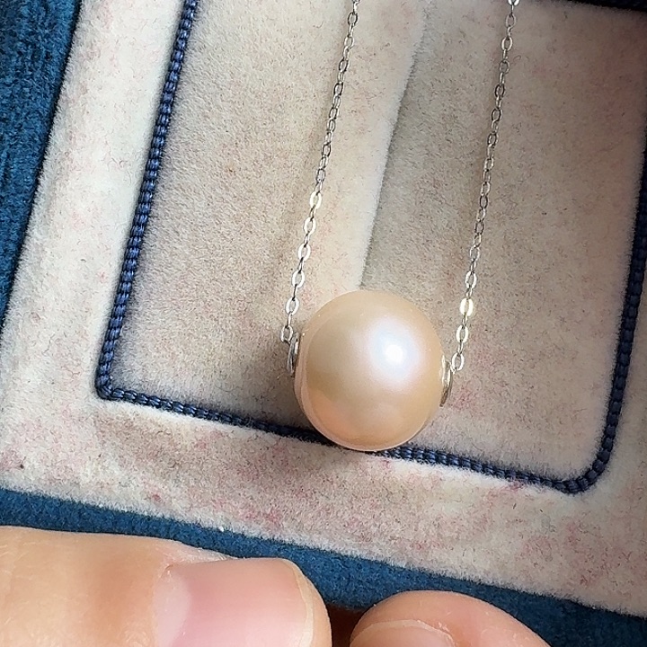 淡水珍珠颈饰银S925镶嵌12-13mm