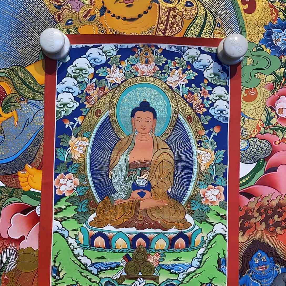 卷轴画托****室纯手绘唐卡阿弥小桌摆32✖️22厘米左右