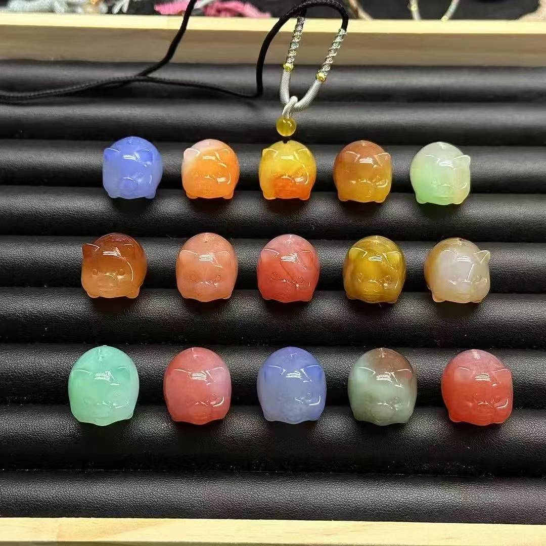 【天然玛瑙】大金猪吊坠 配绳配珠  多样性发一