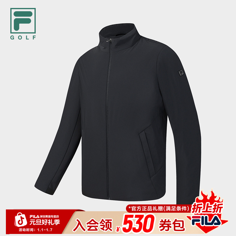 Fila斐乐男士【高尔夫加绒棉服】商务运动立领棉服外套A61M545909F