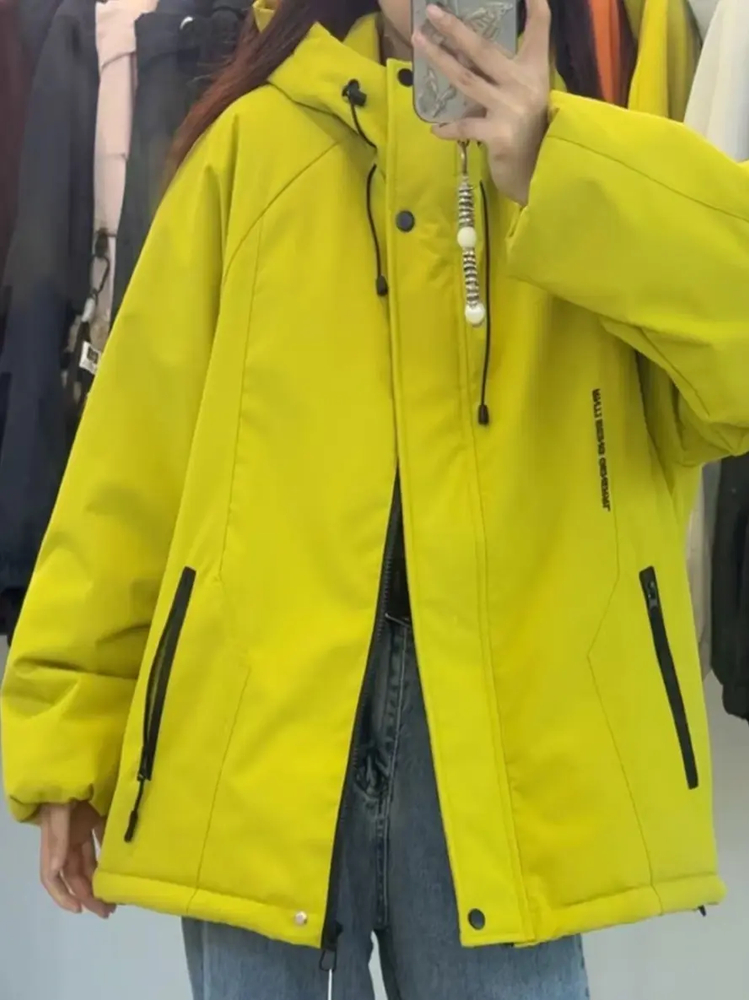 【锦衣服饰】QS 919韩系连帽加绒中长款外套