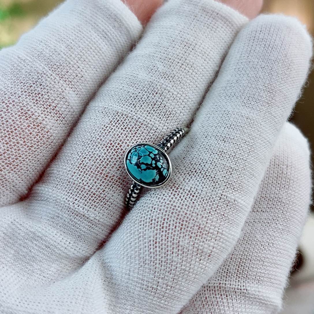 绿松石珠宝奇石银S925镶嵌