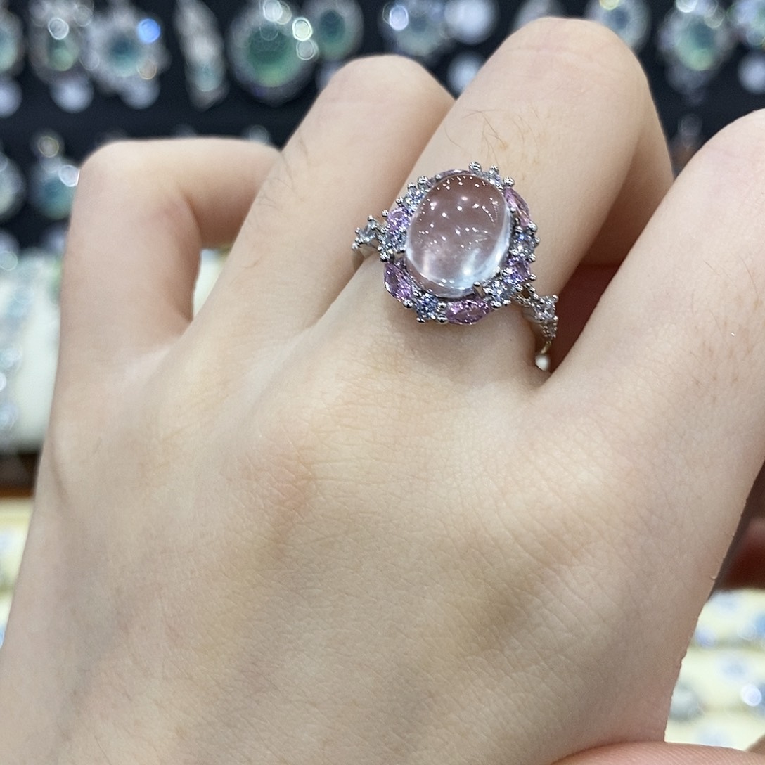 银S925镶嵌戒指芙蓉石