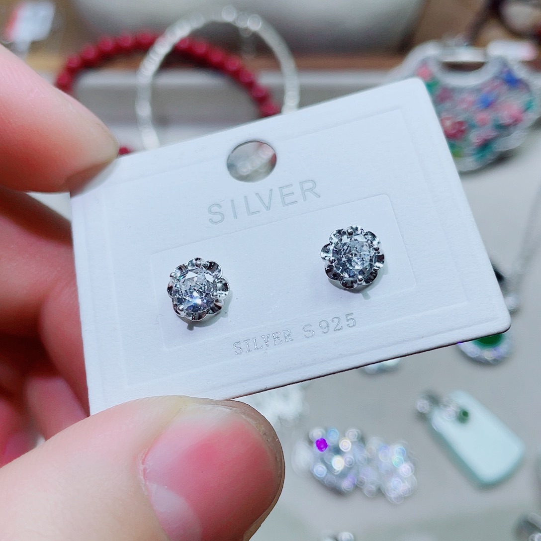 吊坠925银锆石耳钉繁华
