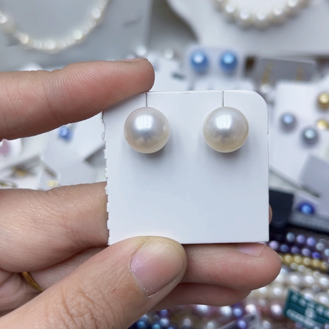 淡水珍珠耳饰银S925镶嵌