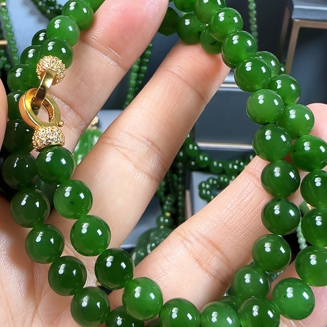 和田玉（碧玉）银S925镶嵌颈饰