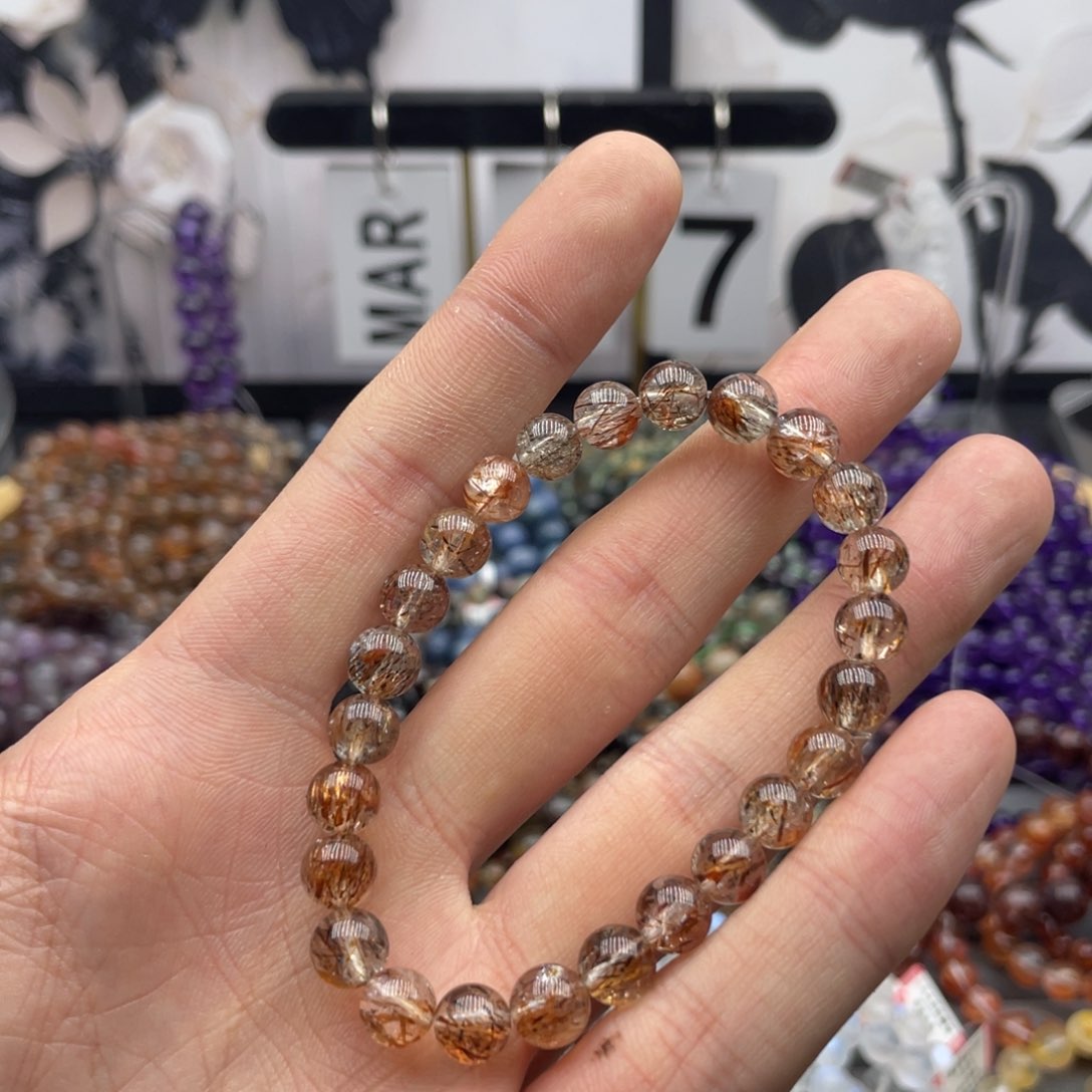 水晶手链未镶嵌黑金超