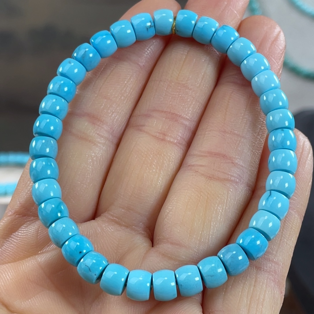 绿松石未镶嵌套链高蓝直切