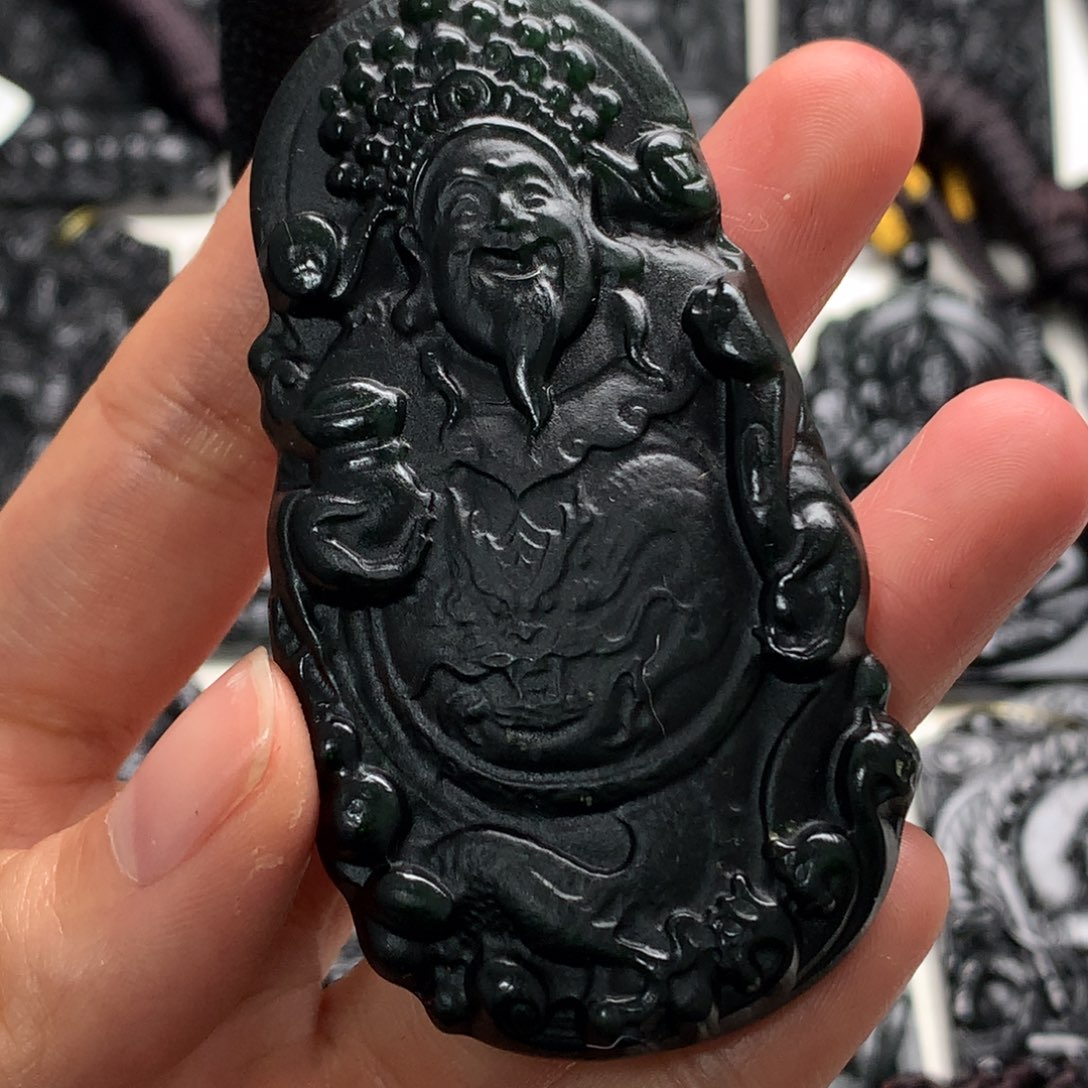 天然缅甸a货钢琴黑挂件