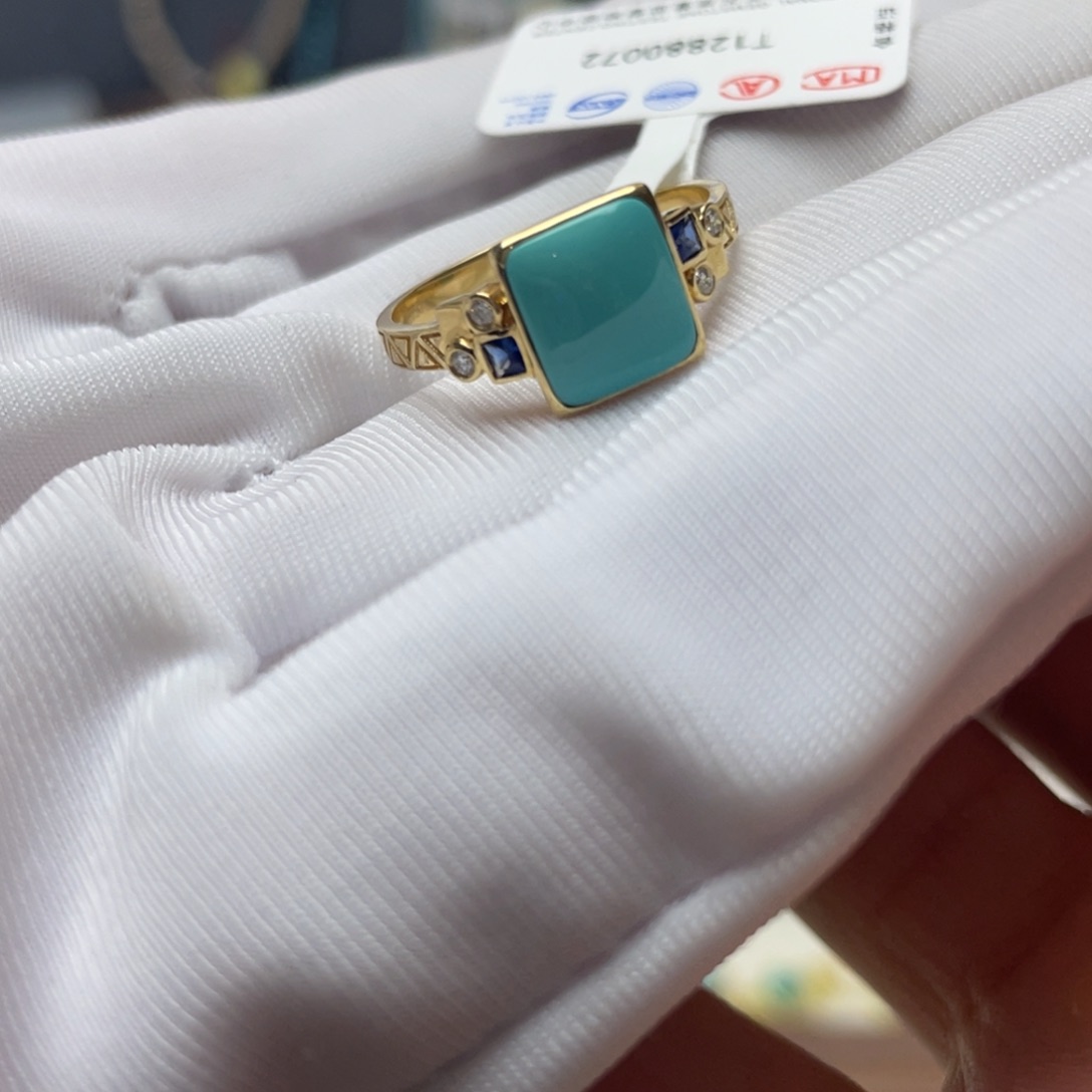 18K金镶嵌绿松石珠宝奇石