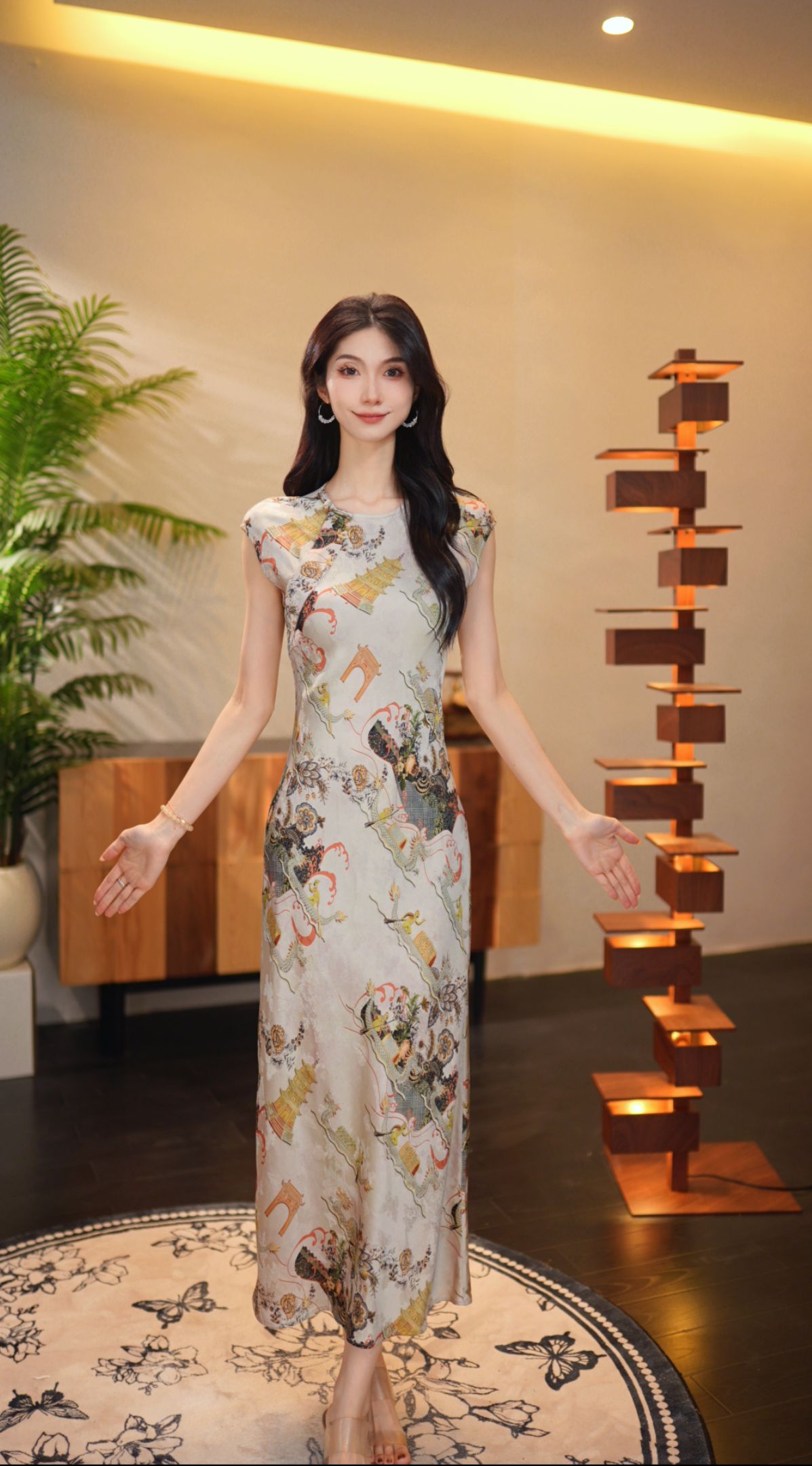 IONOY-【香云纱】G710“罗马假日”法式禁机洗高端气质印花"星星