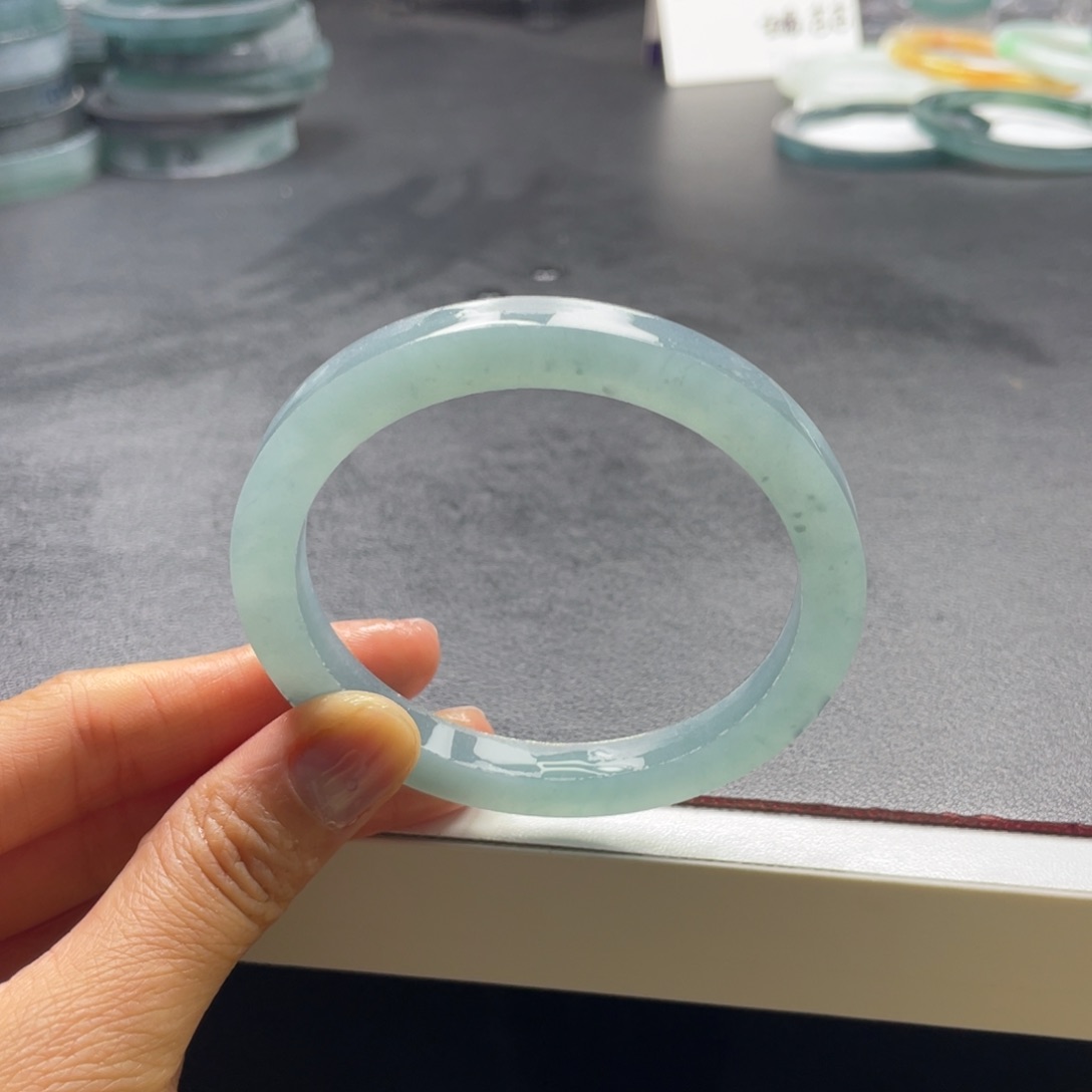 定制翡翠57-60天空蓝美人条未镶嵌