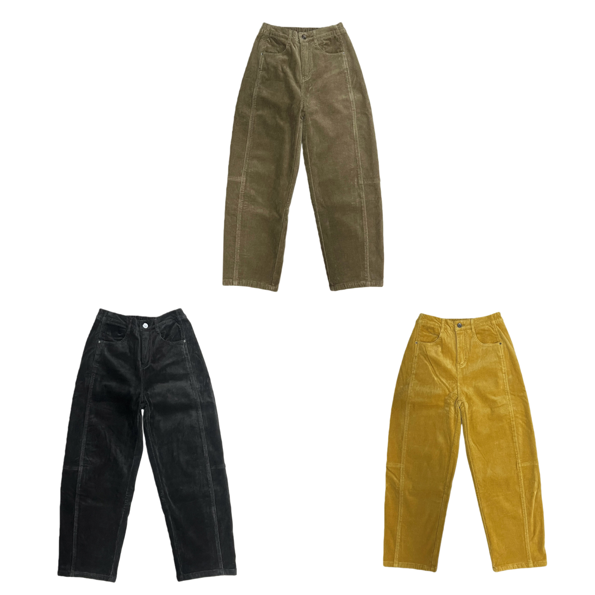 LING玲姐-极简设计款老钱风秋冬灯芯绒显瘦弯刀休闲长裤