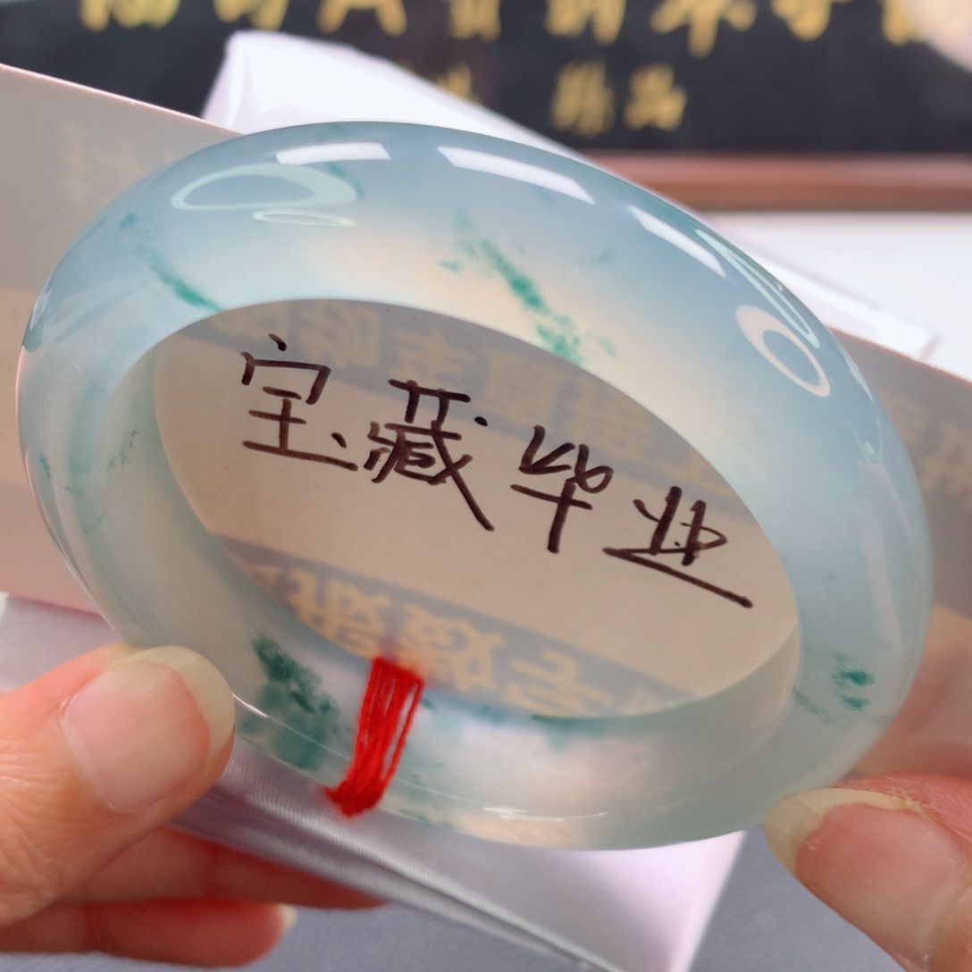 未镶嵌手镯翡翠正圈冰飘花高冰起光绝美毕业品质