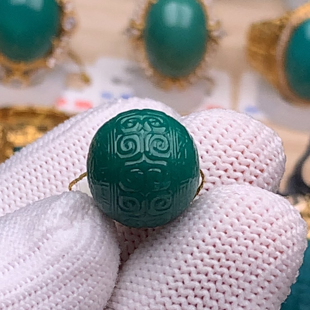 未镶嵌绿松石珠宝奇石13mm