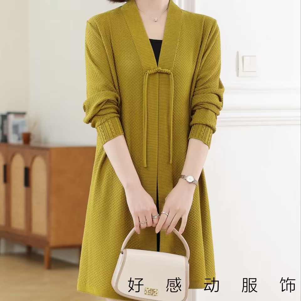 中长款薄款中老年女装百搭宽松女装洋气毛衣连衣裙时尚针织衫309