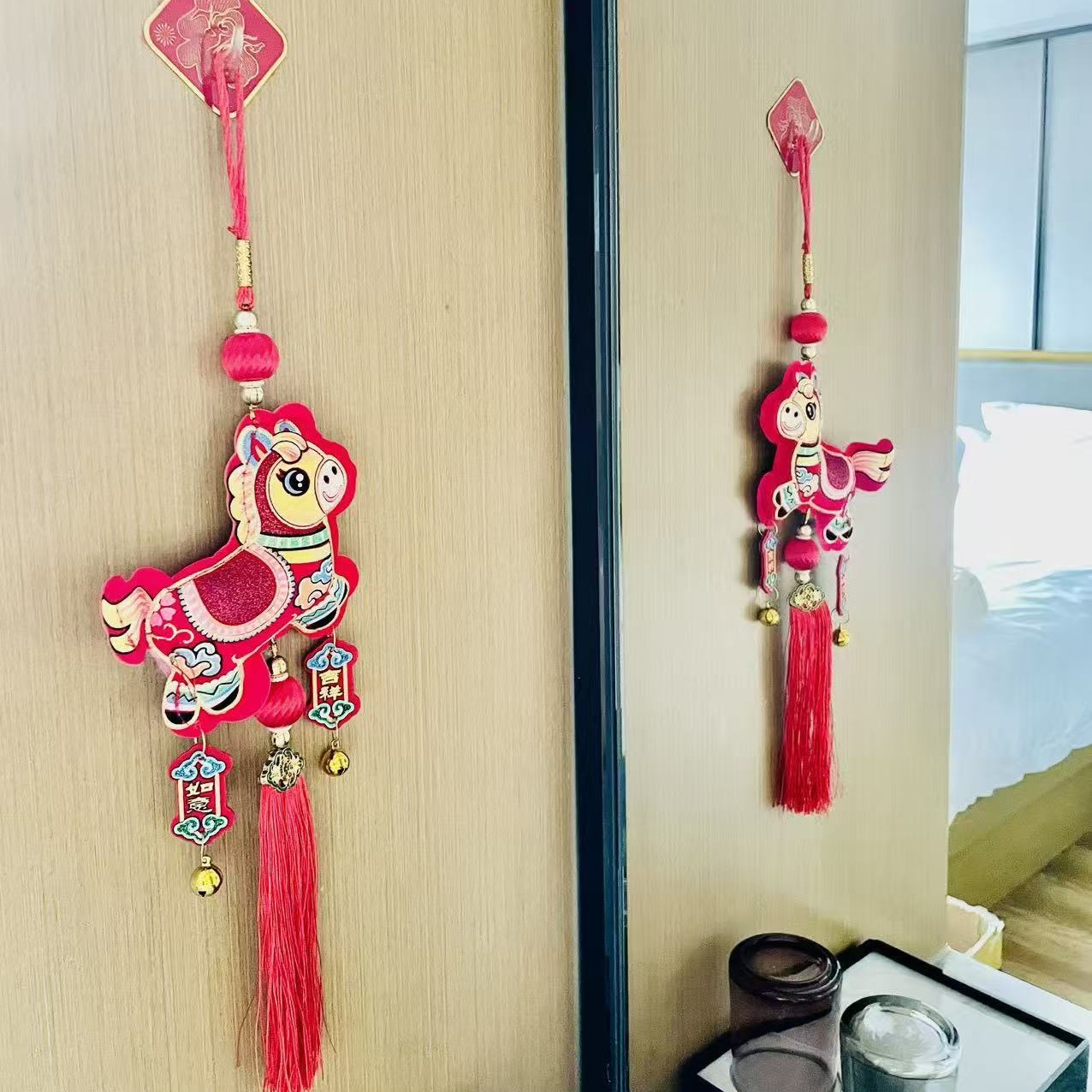 【发两个】马年新款立体吉祥如意小马挂件入户门春节室内过年挂饰09