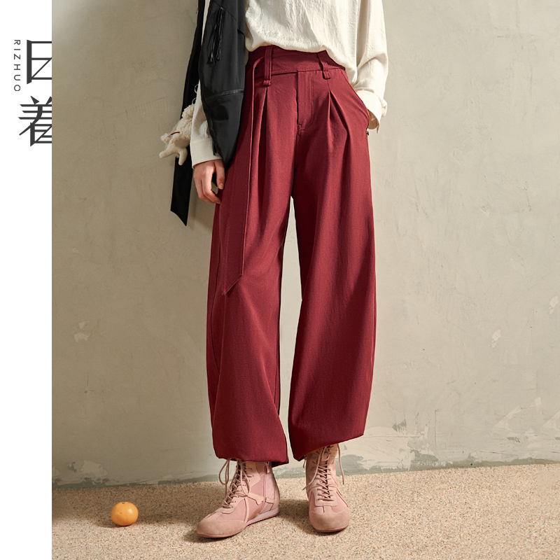 日着侠归途天丝棉休闲裤女2025年秋新款斜门襟慵懒风裤子RD8615K0