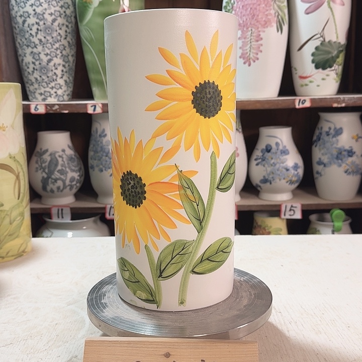 陶直筒高33向日葵陶瓷