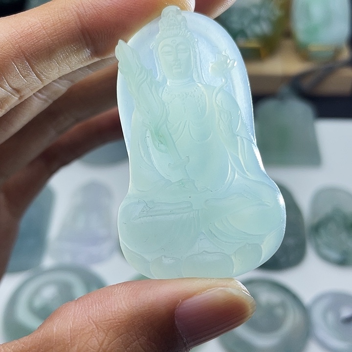 定制翡翠未镶嵌翡翠虚空藏菩萨