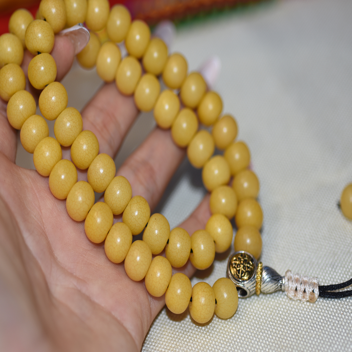 道木笔记 五谷丰登 黄菩提双圈款手串