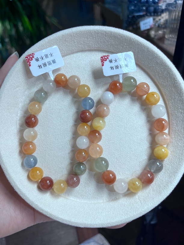 天然美拉德色系彩兔毛水晶 10➕ 11➕