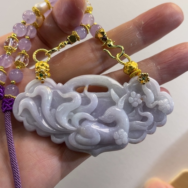 翡翠吊坠(赠链)未镶嵌代编织