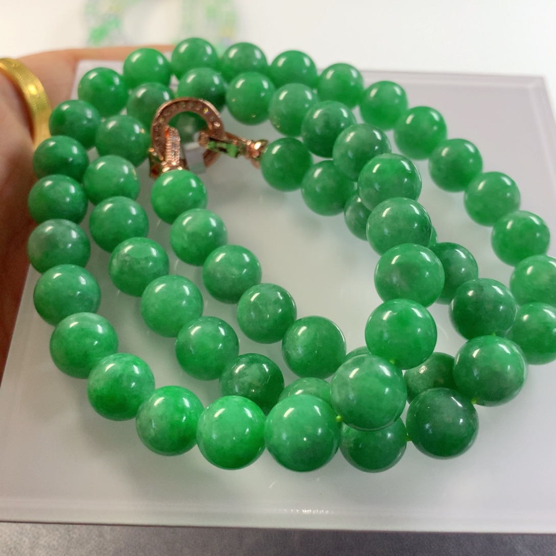 翡翠未镶嵌颈饰项链