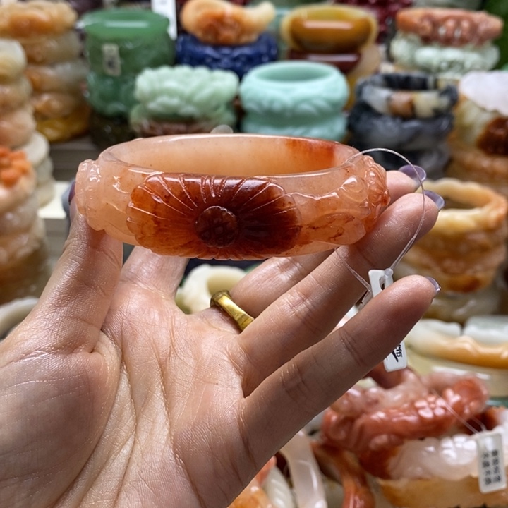 夢***影石英岩玉未镶嵌手镯