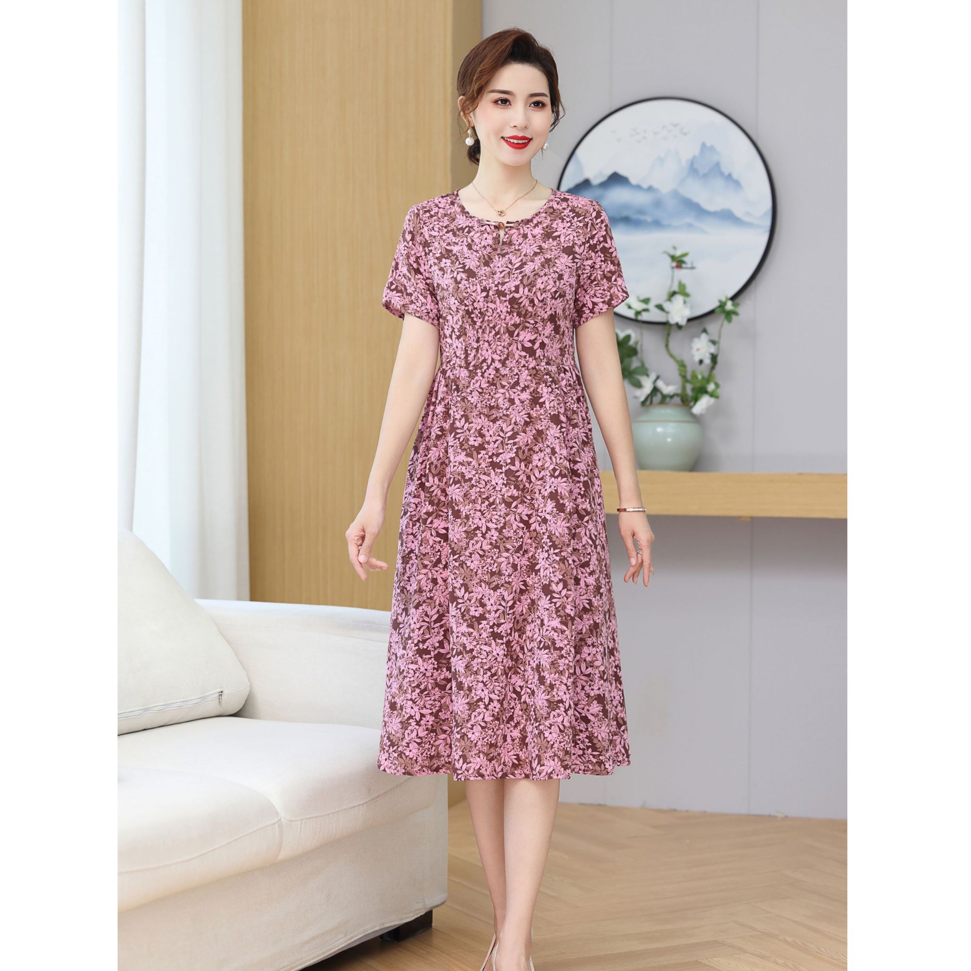 【撤柜断码甩】M1445女装连衣裙气质时尚夏季休闲百搭中长款裙子