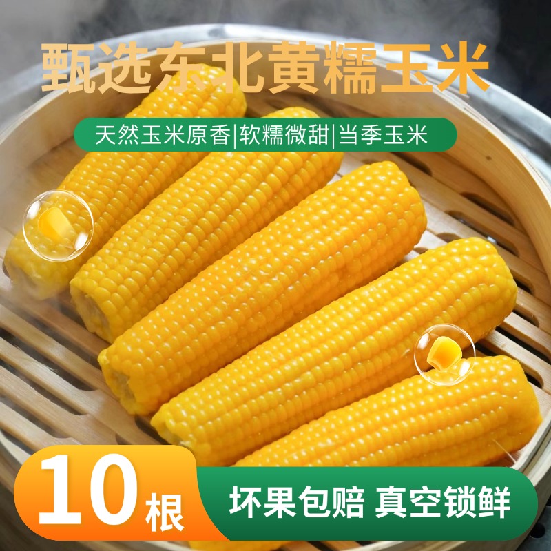【试吃两根】黄糯玉米10根*200g 真空锁鲜 糯玉米早餐 精选宝宝糯