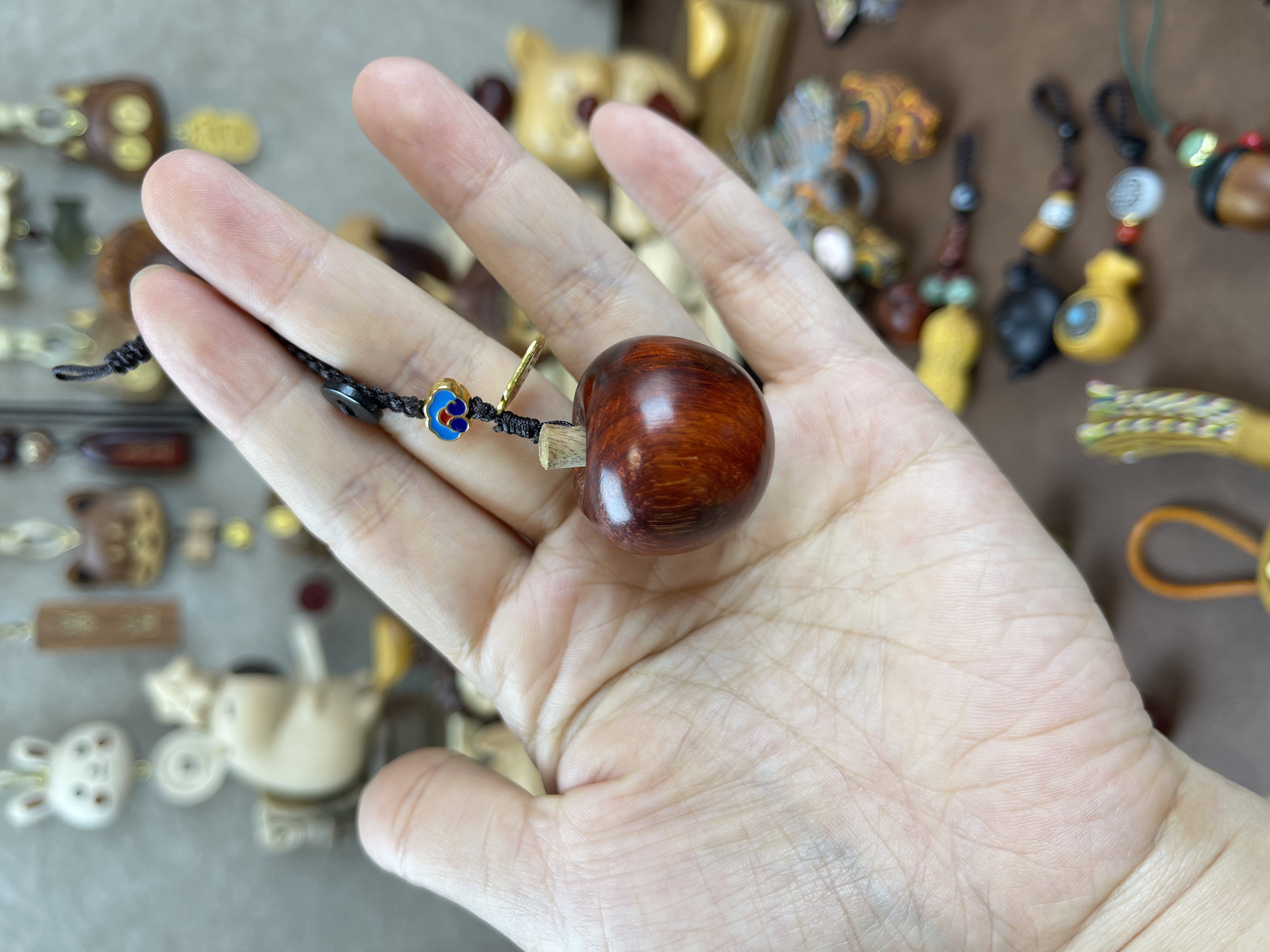 平安小苹果实木钥匙扣包包挂件送礼小礼品