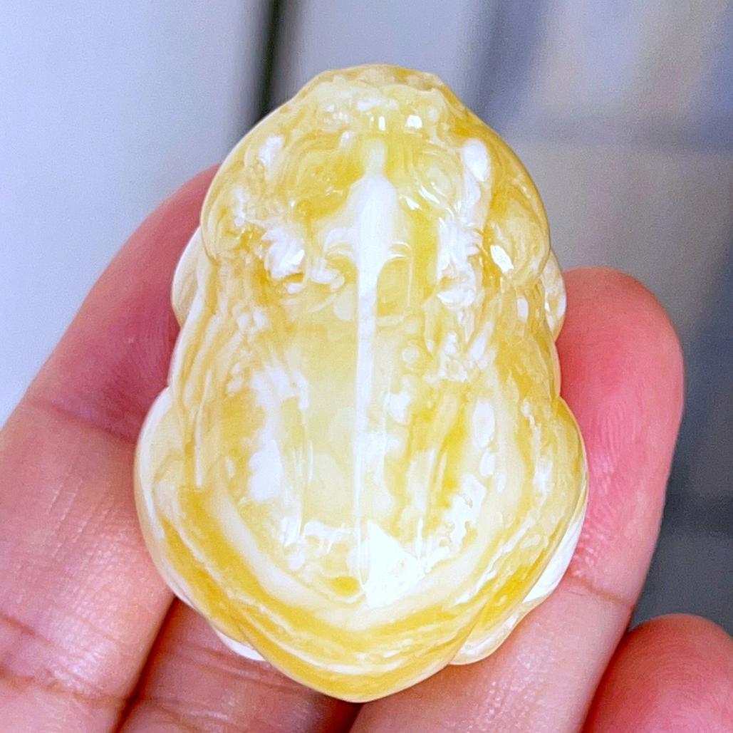 焦皮料橘白虎花貔貅