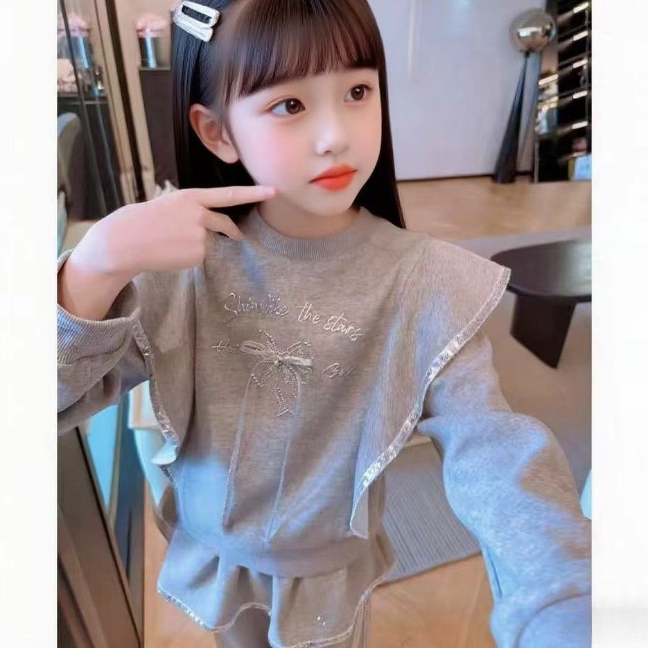 女童秋季套装2025新款时髦洋气卫衣外套儿童休闲两件套时尚卫衣