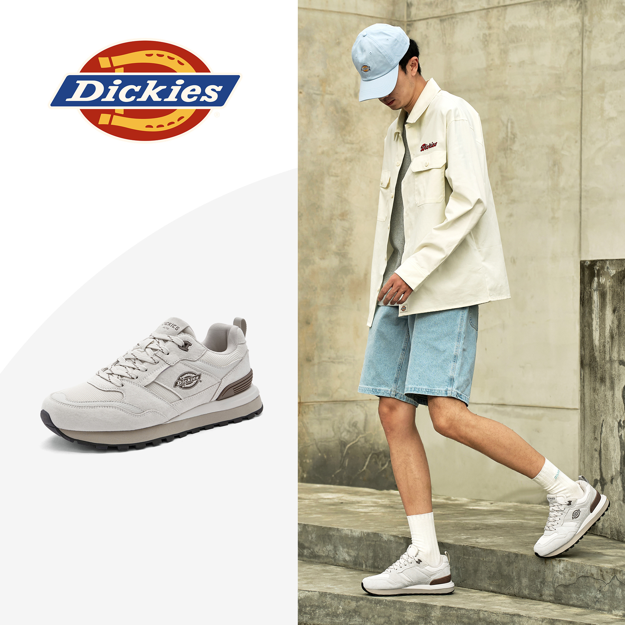 Dickies运动男鞋2025冬季时尚休闲鞋百搭男士潮流透气舒适阿甘鞋