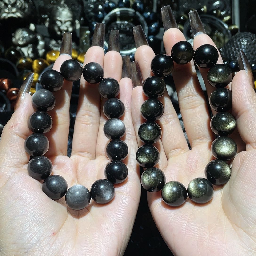 黑曜岩手链未镶嵌努****！