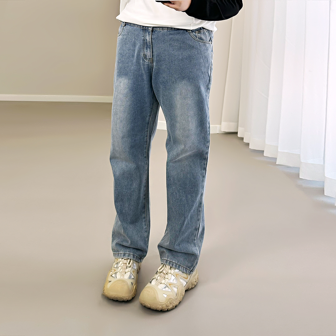 大码女装300斤胖MM韩版高腰休闲百搭宽松显瘦直筒牛仔裤62886 