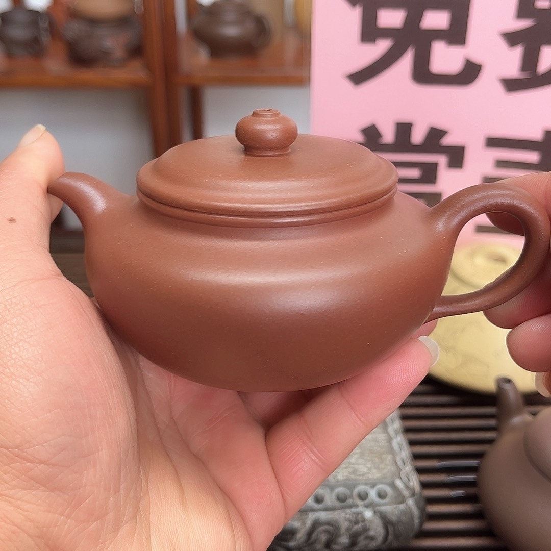 紫砂茶壶锦鼓壶低槽青