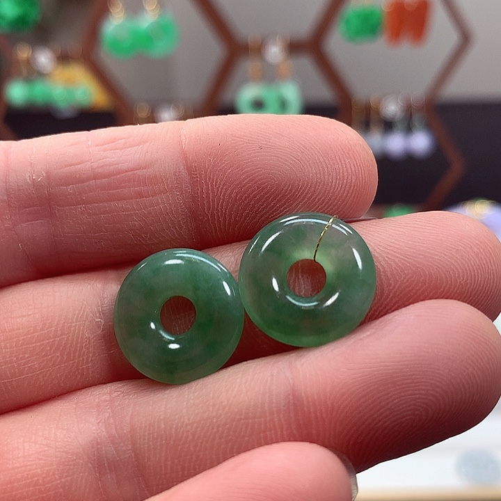 翡翠银S925镶嵌耳饰翡翠