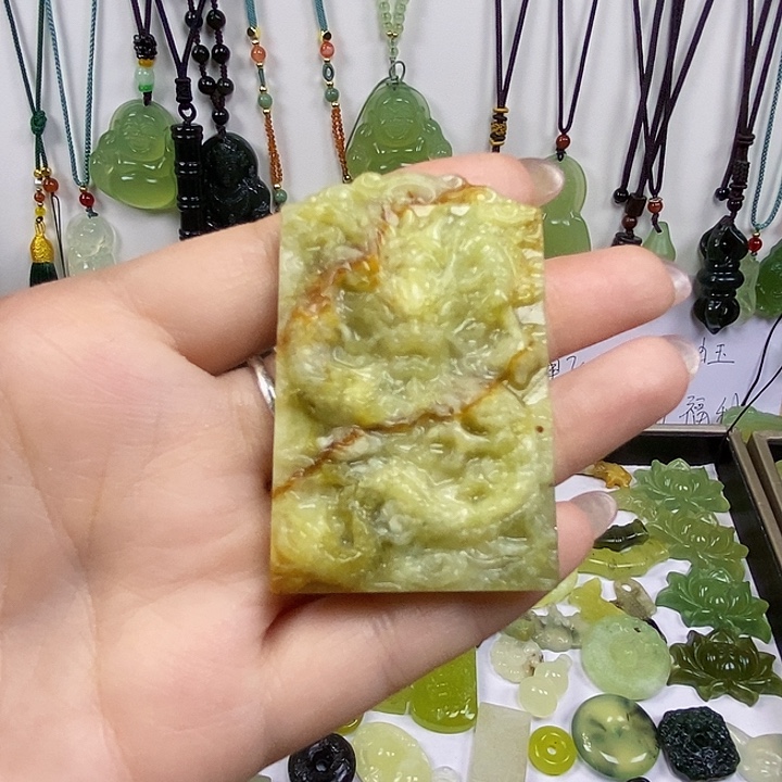 蛇纹石玉合金颈饰26